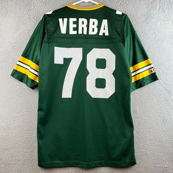 Vintage Ross Verba #78 Green Bay Packers Champion Football Jersey Size 40 NFL - Picture 1 of 6